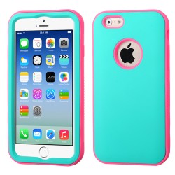 Case Protector Dual  Iphone 6 Non-slipping Aqua / Pink